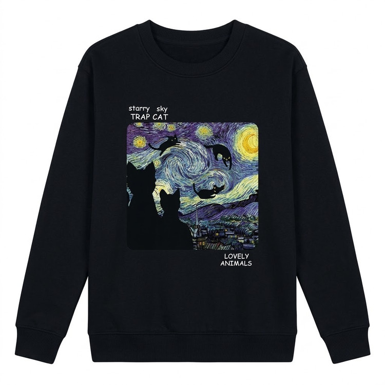 دورس مردانه یقه گرد اسپرت طرحدار مدل Starry Night